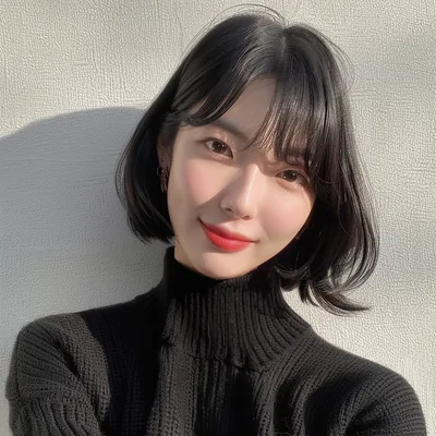 韩式发型 - 自然直长发，AVA发型沙龙首尔