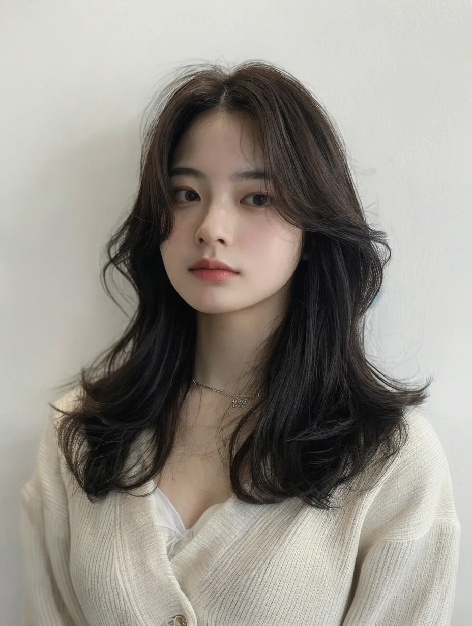 韩式发型 - 棕色染发，AVA发型沙龙首尔